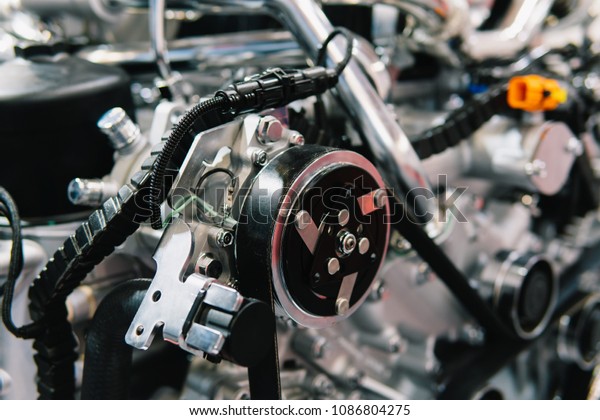 Truck\
Engine Motor Components In Car Service\
Inspection