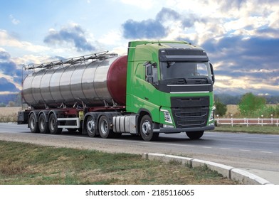 Truck Food Tanker Moves Along Road Stock Photo 2185116065 | Shutterstock