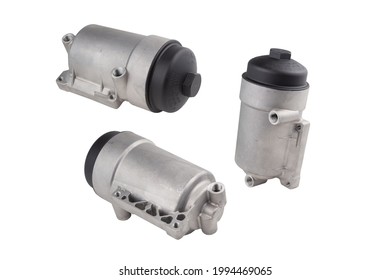 Truck Fuel Filter Housing On Isolated White Background