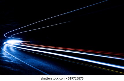 Truck light trails in tunnel. Art image . Long exposure photo taken in a tunnel  - Shutterstock ID 519725875