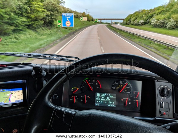 Truck / lorry\
driver dashboard - point of\
view