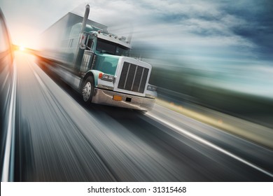 Truck on freeway