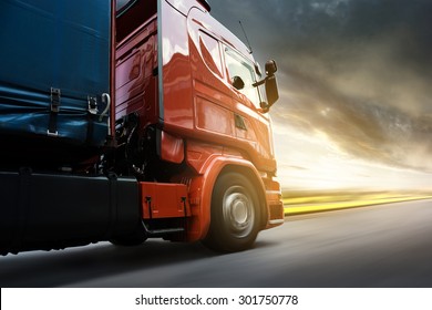 Truck on Highway - Shutterstock ID 301750778