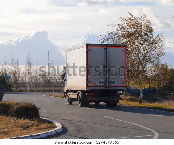 Truck is on highway\
parking