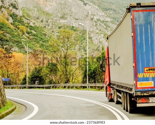 Truck On A Mountain\
Road