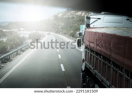Truck on a road - close-up [[stock_photo]] © 