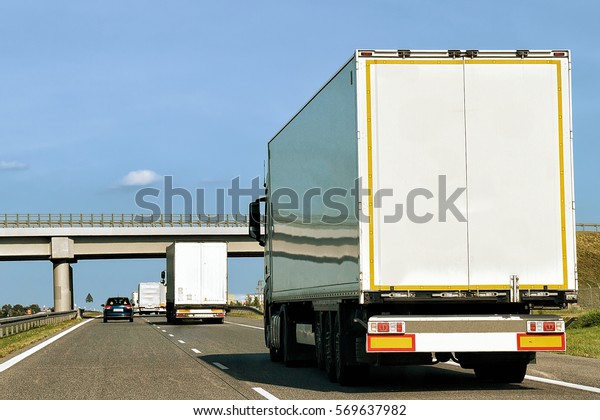 Truck on the roadway in\
Poland
