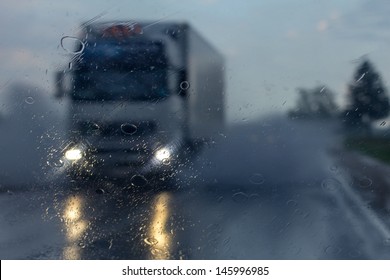 Truck in the rain - Powered by Shutterstock