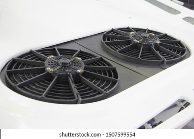 Truck Refrigeration Unit, Two Close-up Fans, Low Temperature Goods Cargo Freight Logistics Transportation