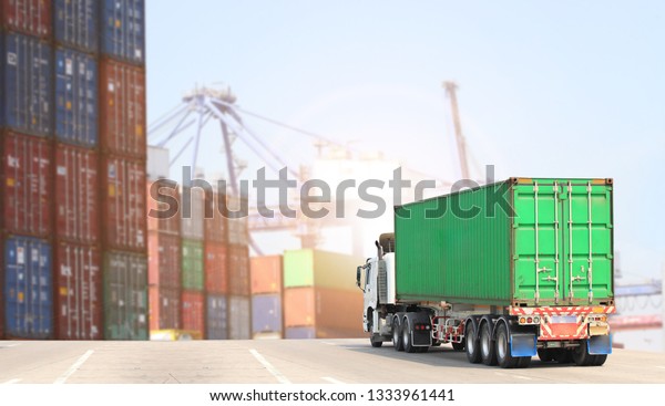 Truck run on road, Drive on road, transportation
logistics concept
