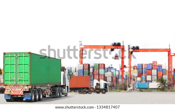 Truck run on road, Drive on road, transportation
logistics concept