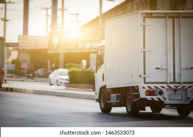 Truck Running On The Road, Small Truck On The Road.