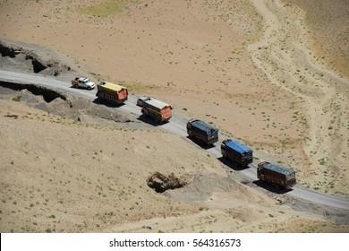  Truck Running Pass The Road, Leh Ladakh , India