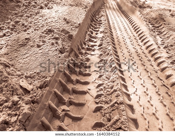 Truck Tire Marks On Sand Stock Photo 1640384152 Shutterstock