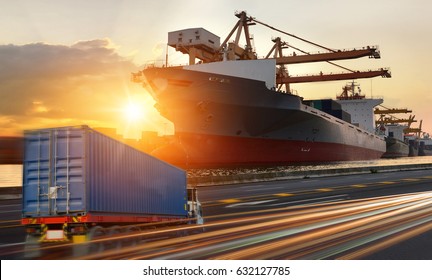 Truck Transport Container On Road Port Stock Photo 519177715 | Shutterstock