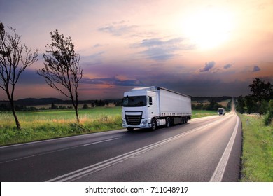 Truck Transportation Sunset Stock Photo 711048919 | Shutterstock