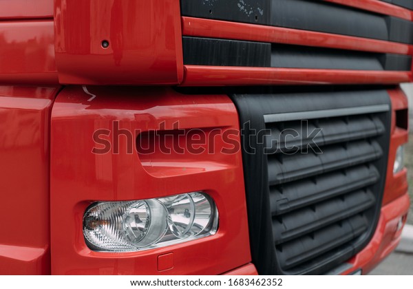 truck for transportation. transport company.\
truck headlight