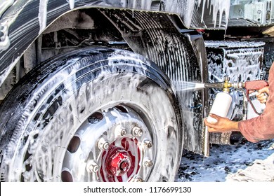 Truck washing close-up - Shutterstock ID 1176699130