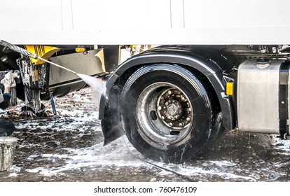 Truck washing in the open air - Shutterstock ID 760476109