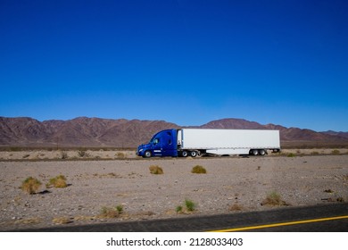 Trucking in USA, Nevada, USA - November 2016: Semi Trucks on the Nevada Highway, 