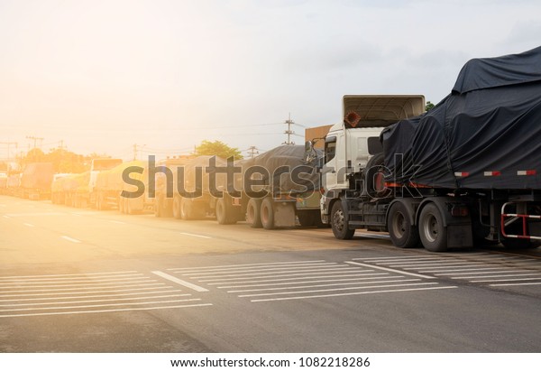 trucks Logistic by Cargo truck Import Export
business and Industrial on the road .
