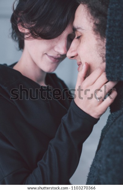 True Feelings Girl Short Hair Guy Stock Image Download Now