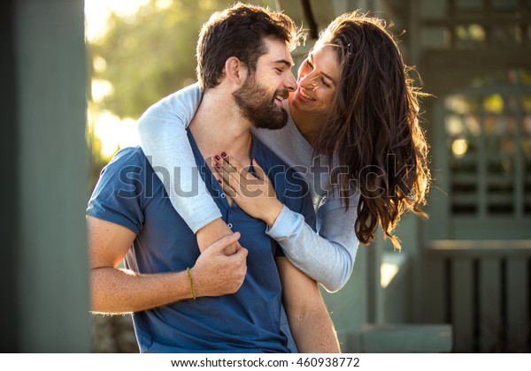 True\
love soulmates intimate at park engaged and\
happy