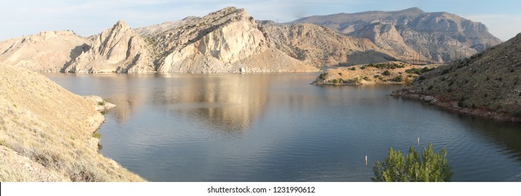 True Wide Panorama Boysen Reservoir Mouth Stock Photo 1231990612 ...