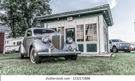 Trumbull County, Ohio/USA - July 10, 2018: Antique Stylish Car