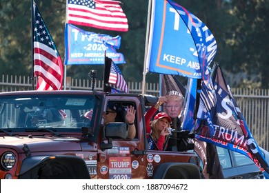 Trump Supporters Take Part In A Car Parade Along The Rose Parade Route On Colorado Blvd In Pasadena, California, On Friday, Jan. 1, 2021. 