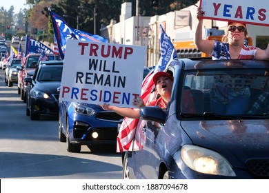 Trump Supporters Take Part In A Car Parade Along The Rose Parade Route On Colorado Blvd In Pasadena, California, On Friday, Jan. 1, 2021. 