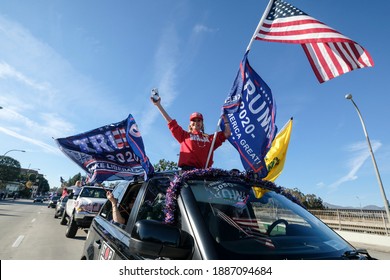 Trump Supporters Take Part In A Car Parade Along The Rose Parade Route On Colorado Blvd In Pasadena, California, On Friday, Jan. 1, 2021. 