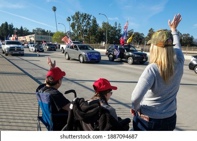 Trump Supporters Take Part In A Car Parade Along The Rose Parade Route On Colorado Blvd In Pasadena, California, On Friday, Jan. 1, 2021. 