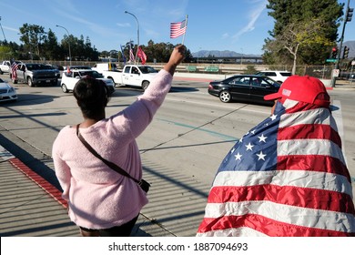 Trump Supporters Take Part In A Car Parade Along The Rose Parade Route On Colorado Blvd In Pasadena, California, On Friday, Jan. 1, 2021. 