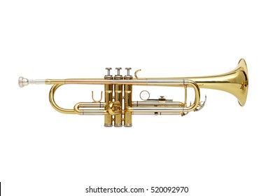 Trumpet on white background - Shutterstock ID 520092970