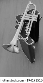 Trumpet Placed On Its Opened Case