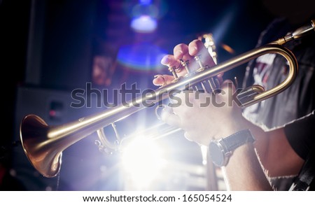 Trumpeter in a nightclub.