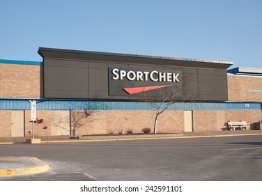 TRURO, CANADA - JANUARY 08, 2015: Sport Chek Is Canada's Biggest Retailer Of Sporting Equipment And Clothing. Sport Chek's Parent Company Is FGL Sports Ltd.