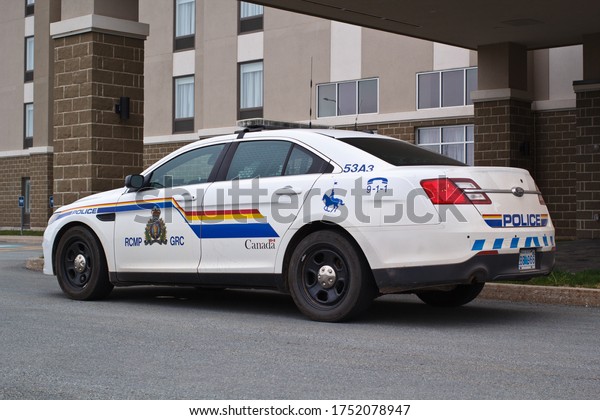 Truro, Canada - May 27, 2020: Royal Canadian\
Mounted Police or RCMP cruiser. The RCMP is Canada\'s federal and\
national police agency.