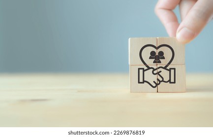 Trust and respect concept.  Building trust between team member for successful teamwork. Work together to achieve their goals and create an atmosphere of trust and respect. - Shutterstock ID 2269876819