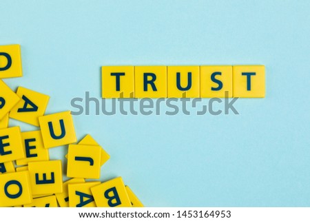 Trust word on scrabble tiles