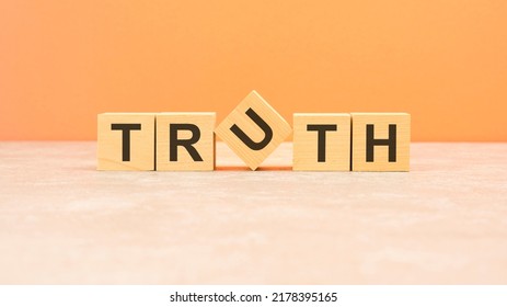 Truth Symbol. Beautiful Orange Background. Copy Space