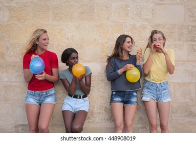 Trying To Blow Into The Balloon