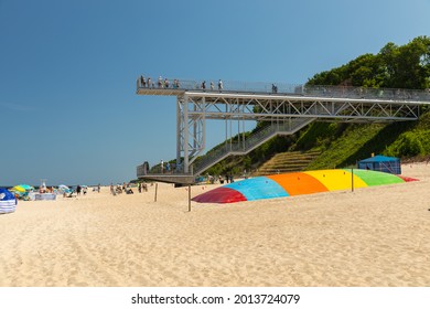 Trzesacz,zachodniopomorskie,Poland,June,26,2021,descent To The Beach, Vantage Point, Steel Structure