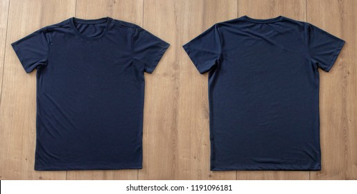t-shirt mockup template front and back view wood background 