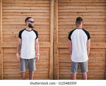 T-shirt template, front and back