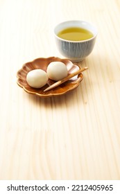 Tsukimi Dango On Wood Table