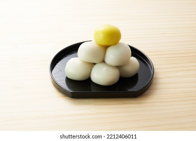 Tsukimi Dango On Wood Table