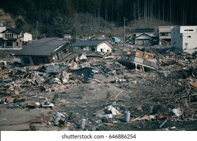 Tsunami :  04/30/2011 Fukushima japan   - Shutterstock ID 646886254