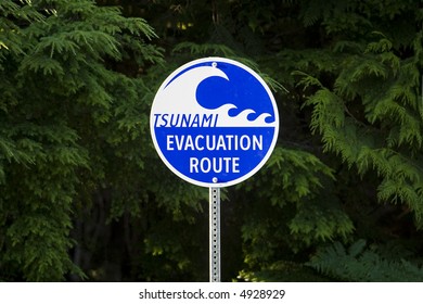 Tsunami Evacuation Route - Road Sign